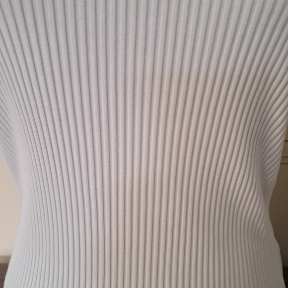 Wilfred White Ribbed Top Scoop Neck Short Sleeved Tee Fitted - Picture 7 of 11